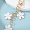 White Cute Flower Shape Ornament Key Buckle